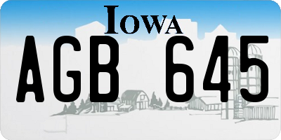 IA license plate AGB645