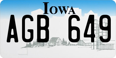 IA license plate AGB649