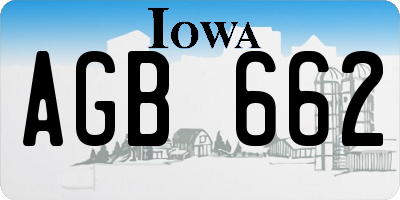 IA license plate AGB662