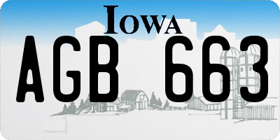 IA license plate AGB663