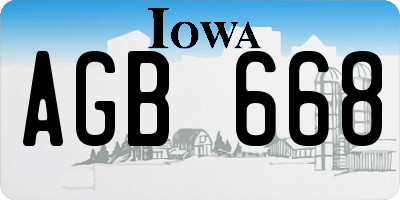 IA license plate AGB668