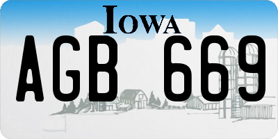 IA license plate AGB669