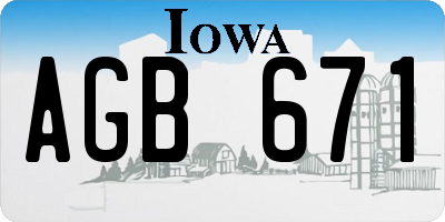 IA license plate AGB671