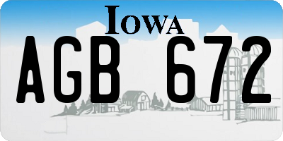 IA license plate AGB672