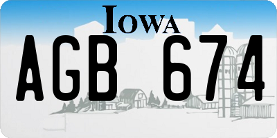 IA license plate AGB674
