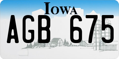 IA license plate AGB675