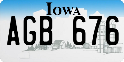 IA license plate AGB676
