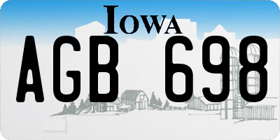 IA license plate AGB698