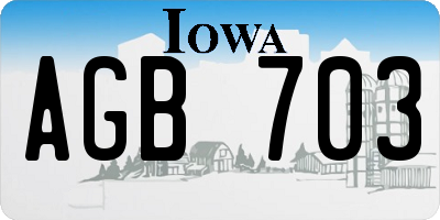 IA license plate AGB703