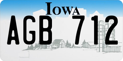IA license plate AGB712