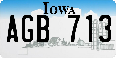 IA license plate AGB713