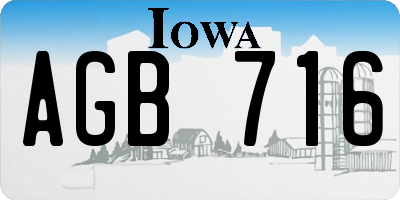 IA license plate AGB716