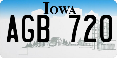 IA license plate AGB720