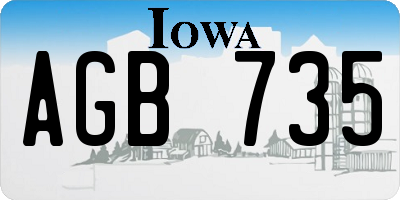 IA license plate AGB735