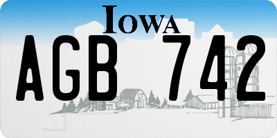 IA license plate AGB742