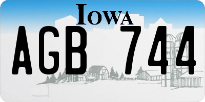 IA license plate AGB744
