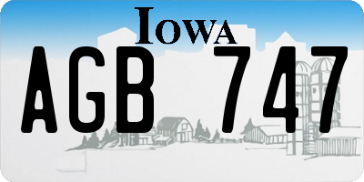 IA license plate AGB747