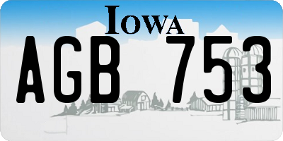 IA license plate AGB753