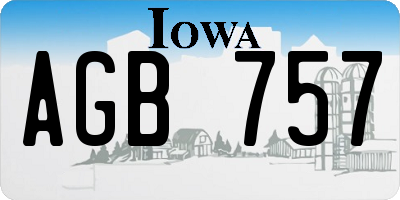 IA license plate AGB757