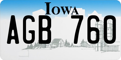 IA license plate AGB760