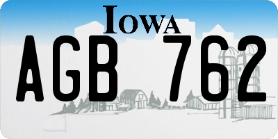 IA license plate AGB762