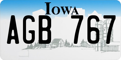 IA license plate AGB767