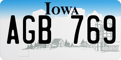 IA license plate AGB769