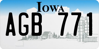 IA license plate AGB771