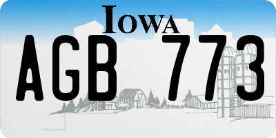 IA license plate AGB773