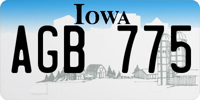 IA license plate AGB775