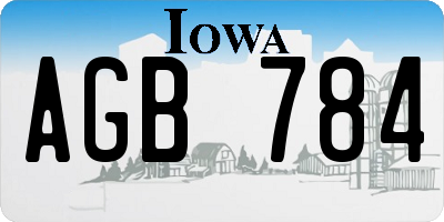 IA license plate AGB784