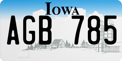 IA license plate AGB785