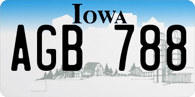 IA license plate AGB788