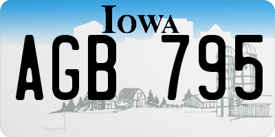 IA license plate AGB795