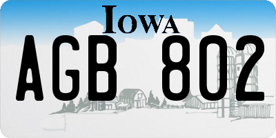 IA license plate AGB802