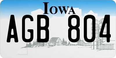 IA license plate AGB804
