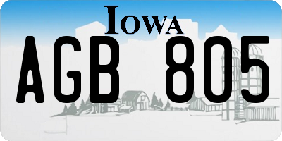 IA license plate AGB805