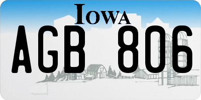 IA license plate AGB806