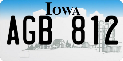 IA license plate AGB812