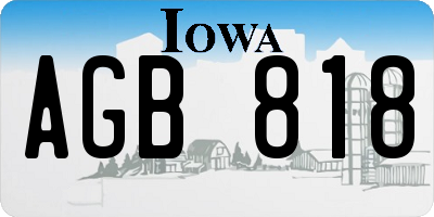 IA license plate AGB818