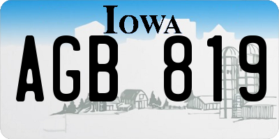 IA license plate AGB819