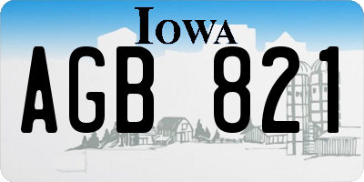 IA license plate AGB821