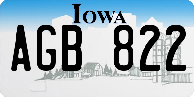 IA license plate AGB822