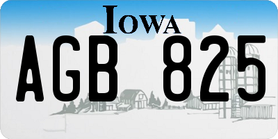 IA license plate AGB825