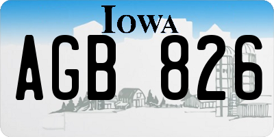IA license plate AGB826