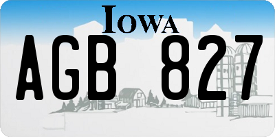 IA license plate AGB827