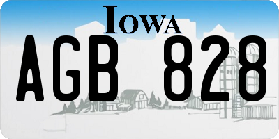 IA license plate AGB828