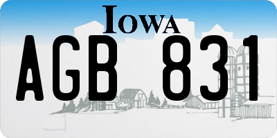 IA license plate AGB831