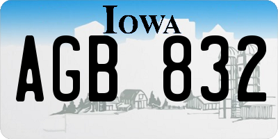 IA license plate AGB832