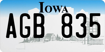 IA license plate AGB835